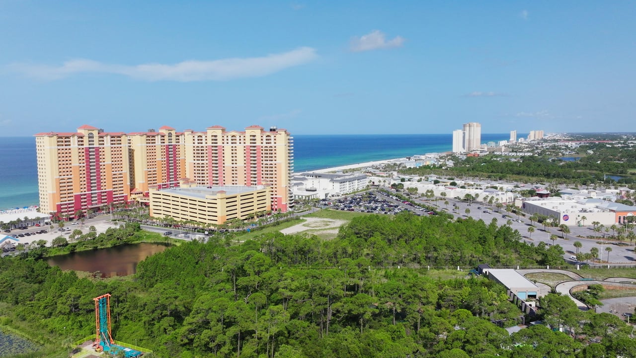 Beachfront condominium buildings in Panama City Beach Florida