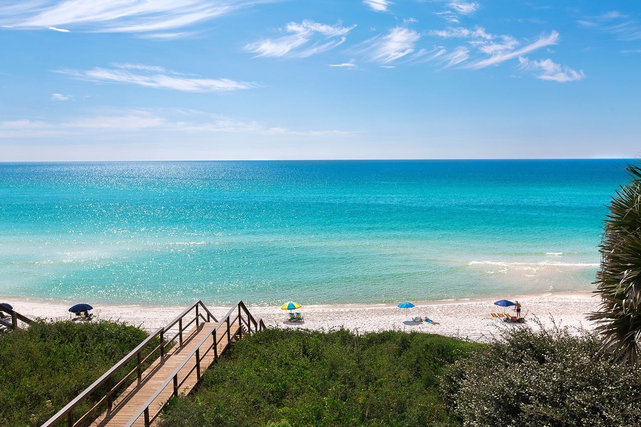 Beach access and Gulf of Mexico along Scenic Highway 30A in South Walton Florida