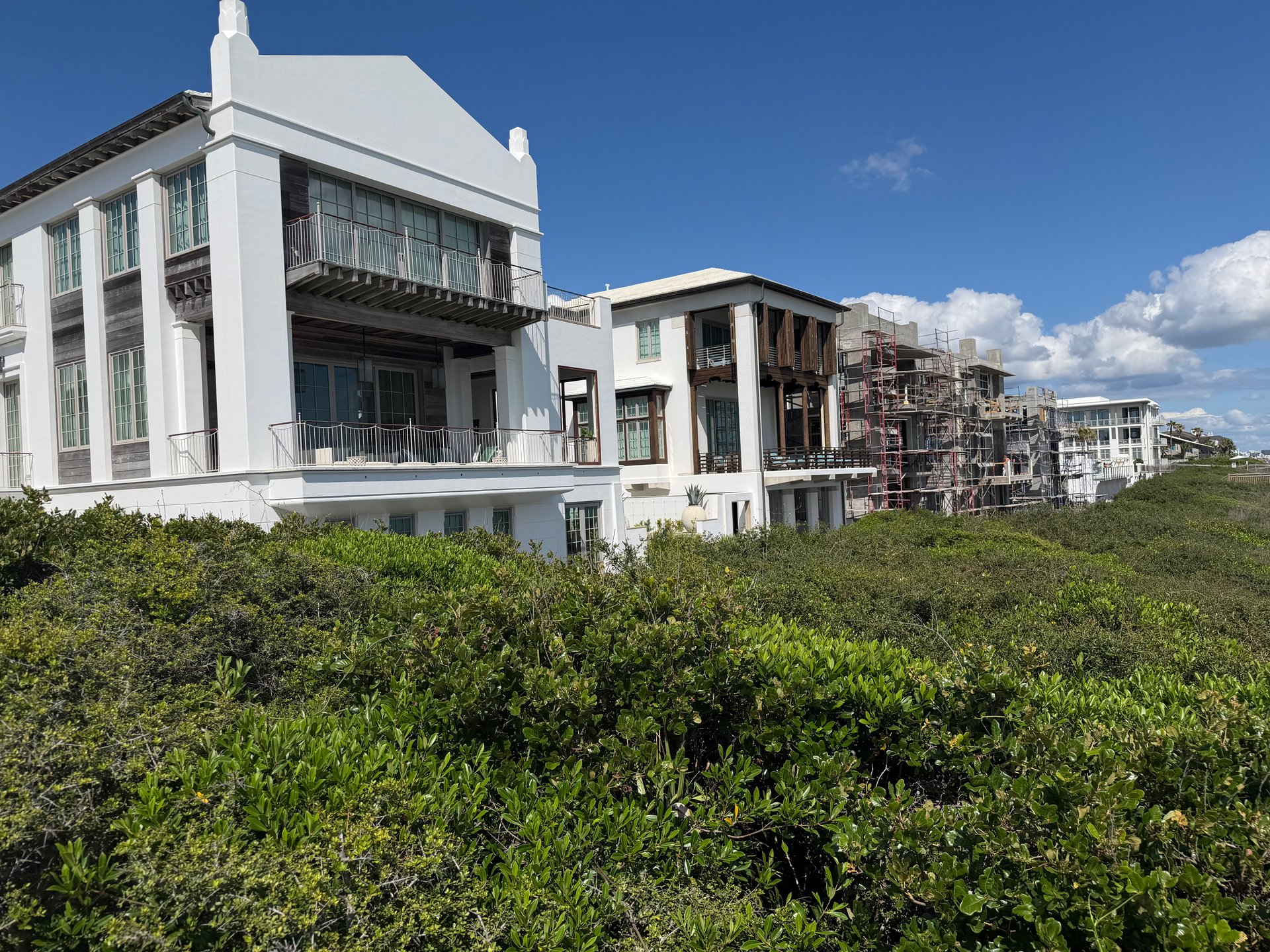 Gulf-side luxury homes south of Scenic Highway 30A in Alys Beach Florida