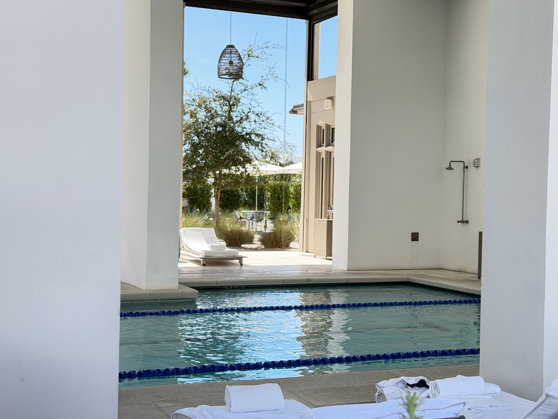 Swimming pool and courtyard at an Alys Beach amenity in Florida