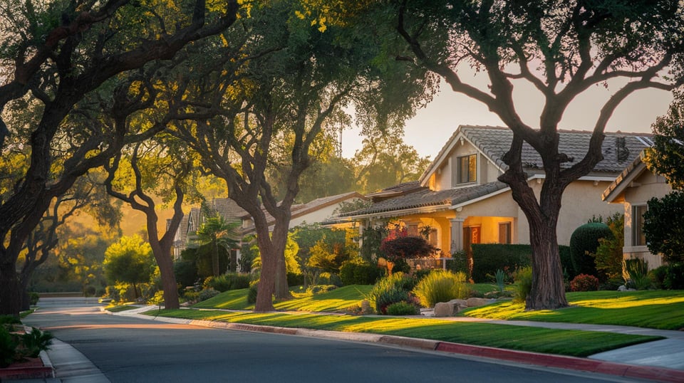 Tree-lined residential street in La Cañada Flintridge