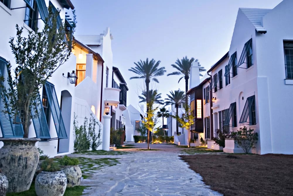 Luxury homes and beach communities along Florida Scenic Highway 30A