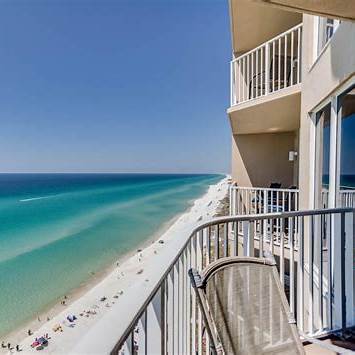 Gulf-front balcony view from Tidewater Beach Resort in Panama City Beach