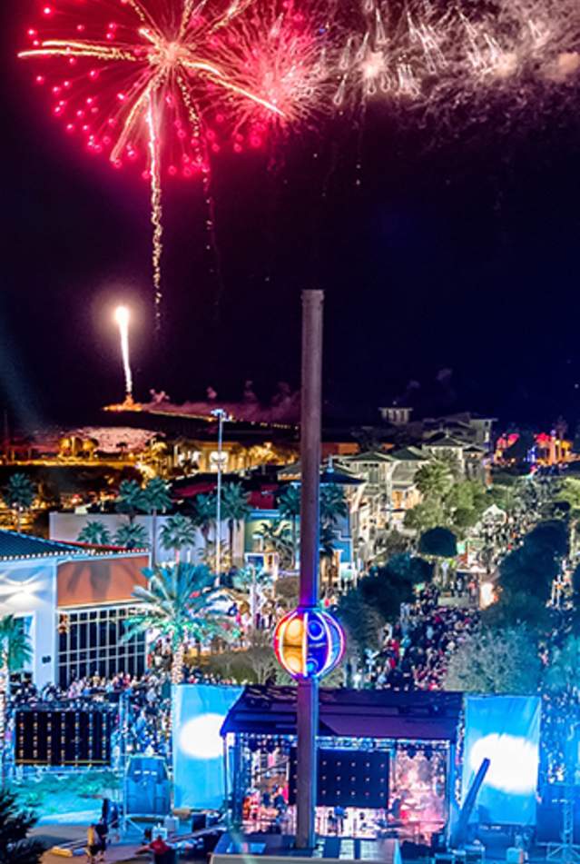 Fourth of July fireworks above Pier Park in Panama City Beach