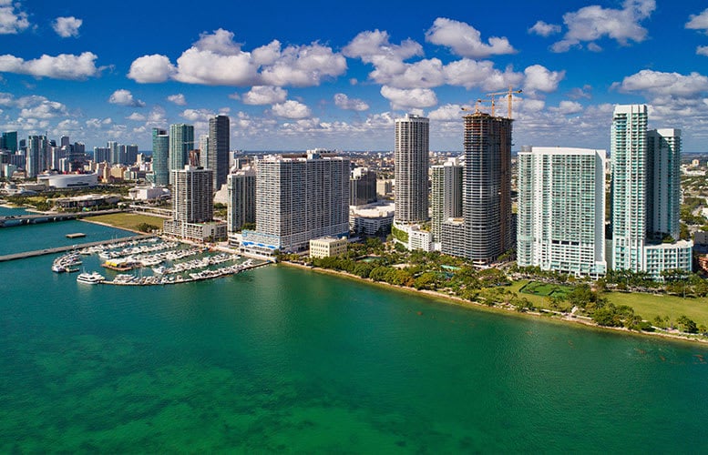 Edgewater Miami skyline and Biscayne Bay