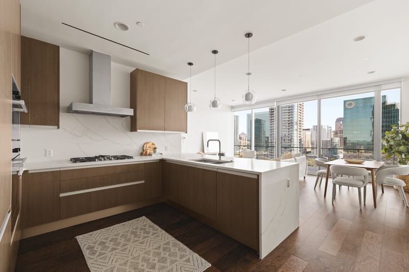 Kitchen in Residence 1507 at Bleu Ciel with Miele appliances and island