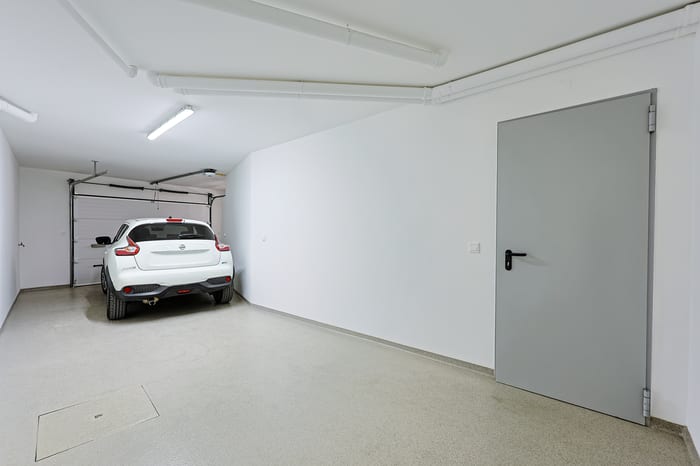 Private garage with space for two cars