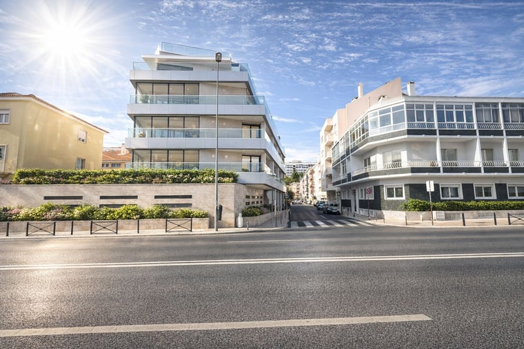 The apartment building in Oeiras, near Lisbon