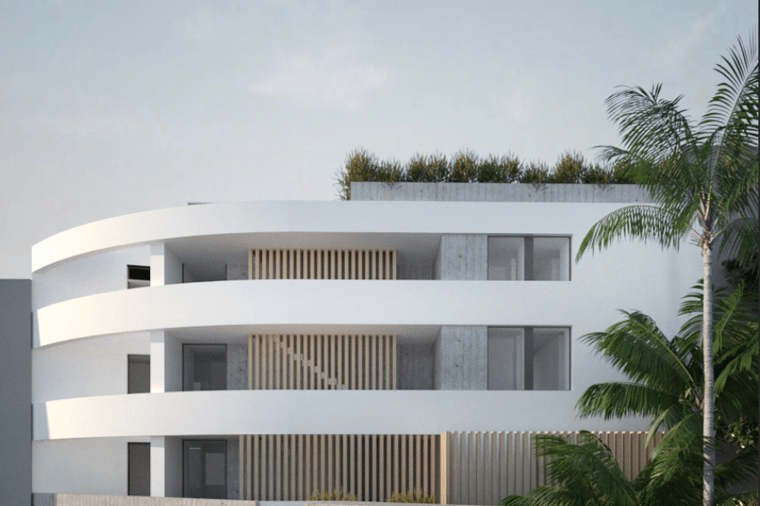 The residential building at Praia da Luz