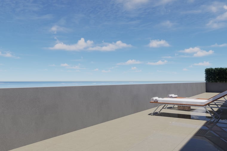 The rooftop terrace and sea view at the Lagos duplex