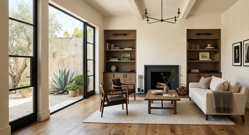 Comfortable Piedmont living room with traditional architectural details