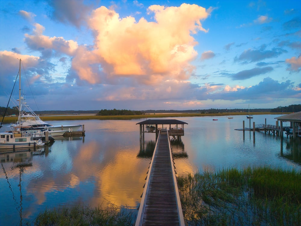 Coastal residential surroundings near Savannah and Isle of Hope