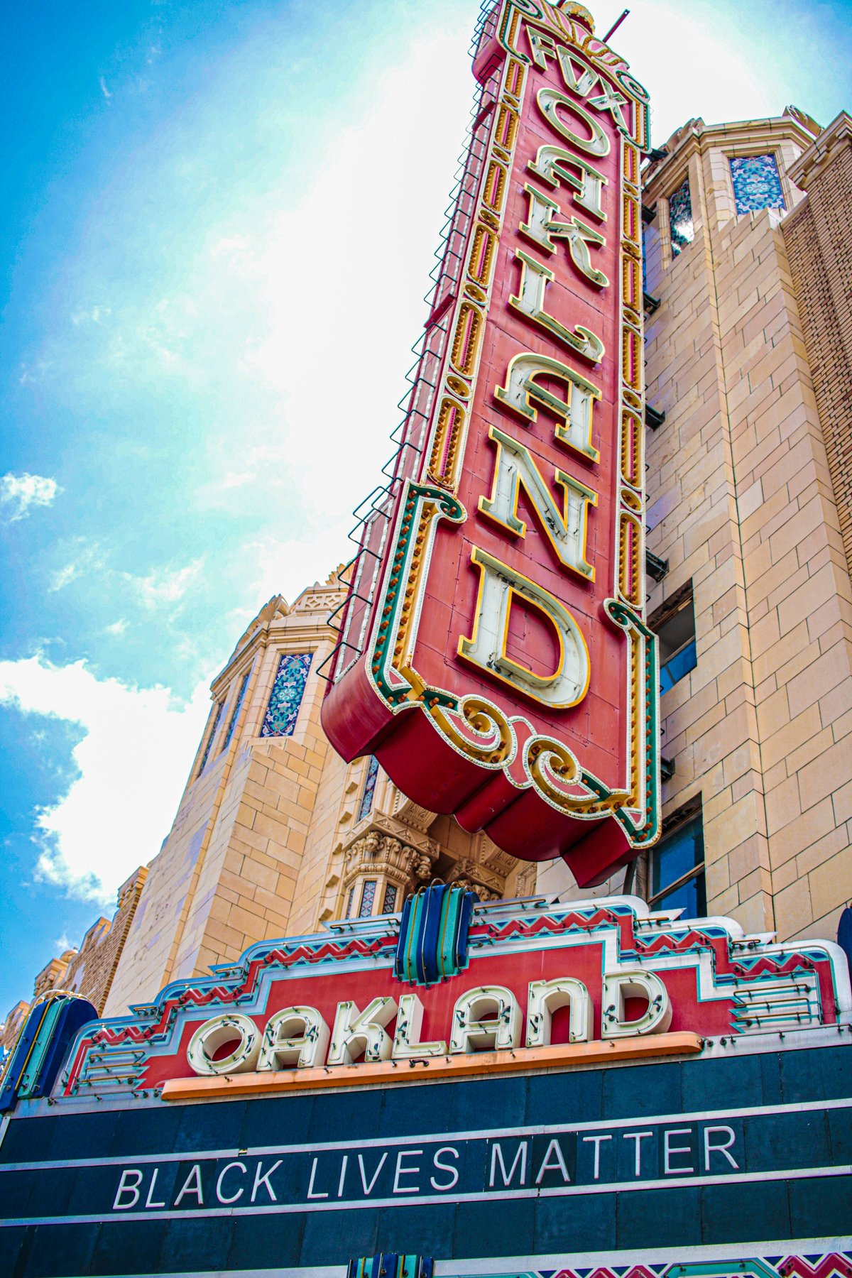 The Fox Theater marquee in downtown Oakland, California