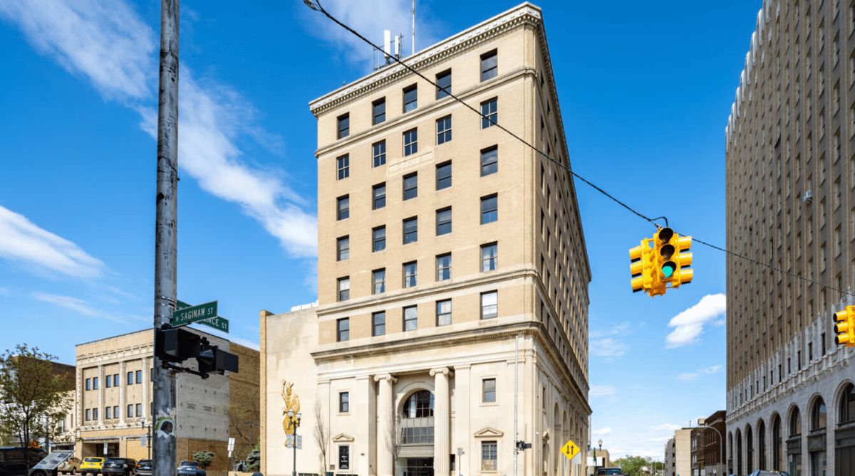 Historic commercial buildings in downtown Pontiac