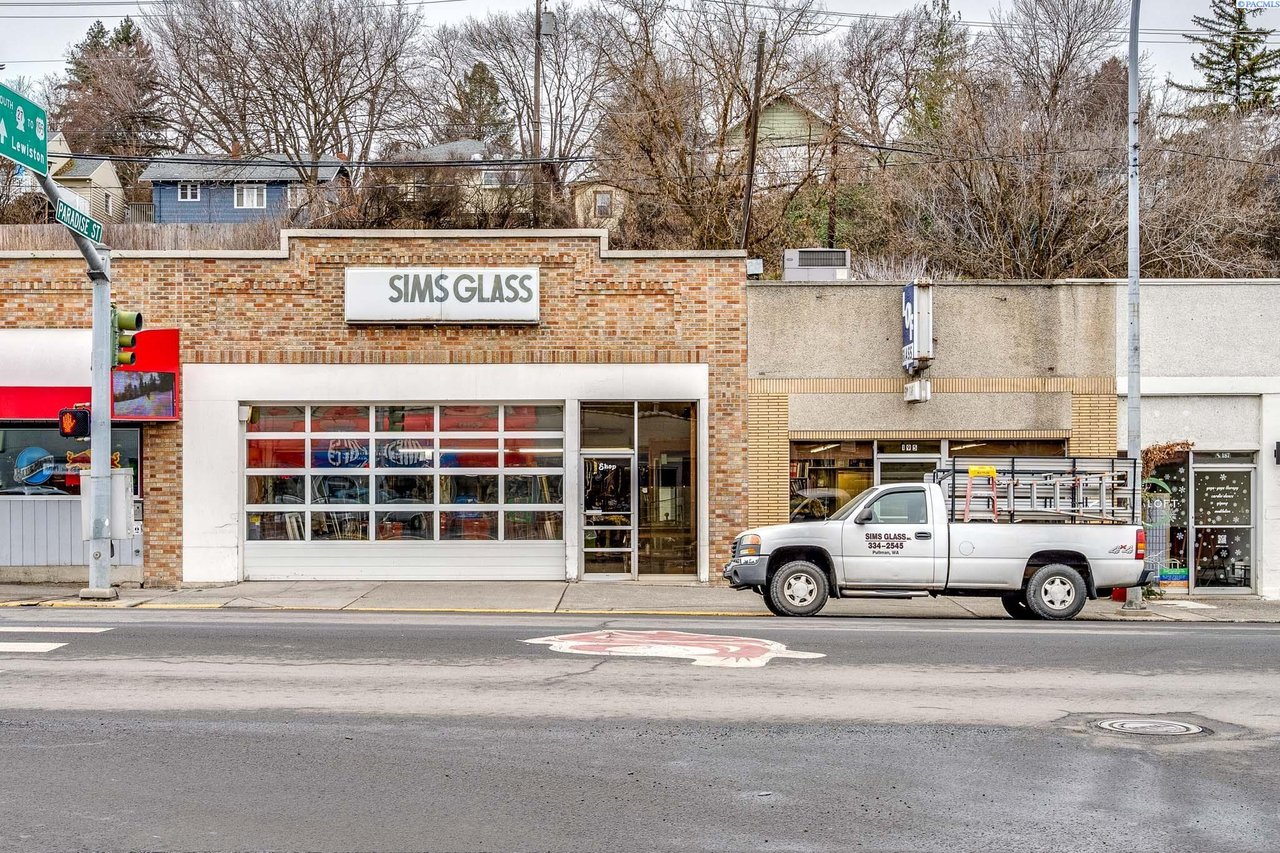 Commercial real estate blog header for Sims Glass at 195 S Grand Ave in Pullman WA.