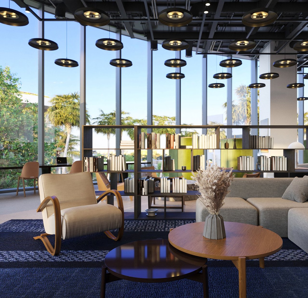 Coworking Lounge at Five Park in Miami Beach