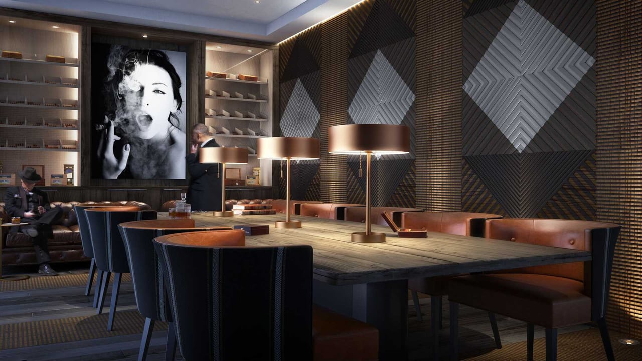 The Estates at Acqualina cigar room 