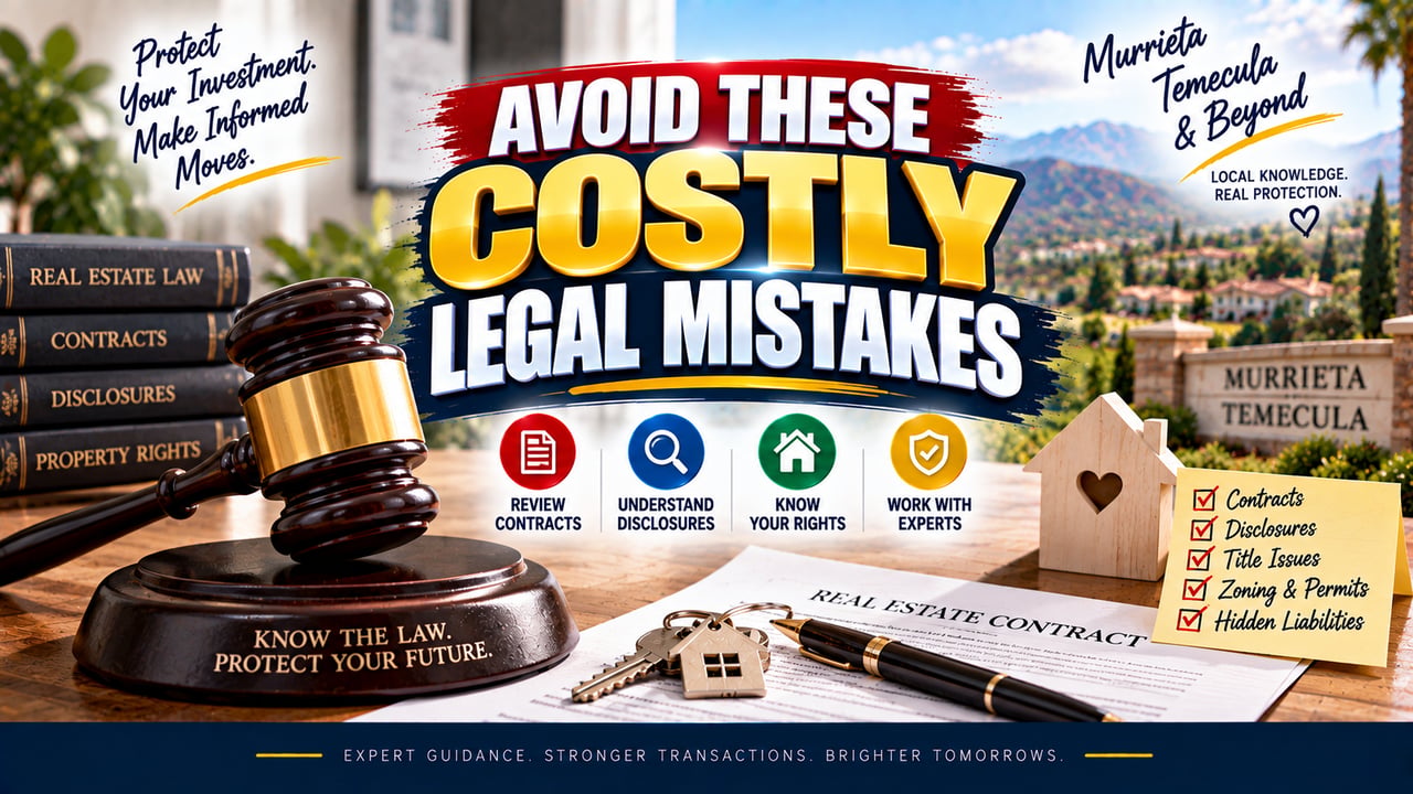 A wooden gavel representing the importance of avoiding costly legal mistakes in real estate transactions in Murrieta and Temecula.