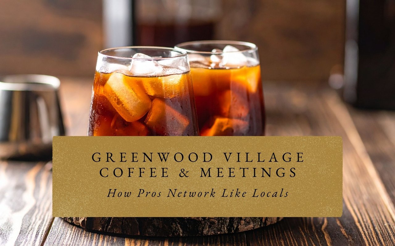 Laptop users sipping cold brew on the fire-pit patio at Little Finch Coffee, Greenwood Village, ideal for business meetings.