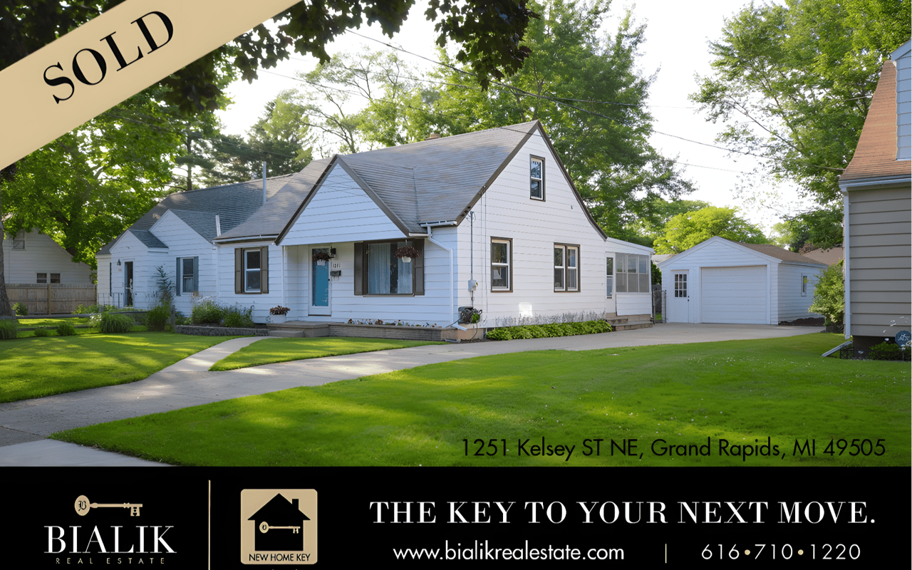Sold bungalow at 1251 Kelsey Street NE, Grand Rapids, with Bialik Real Estate contact information.