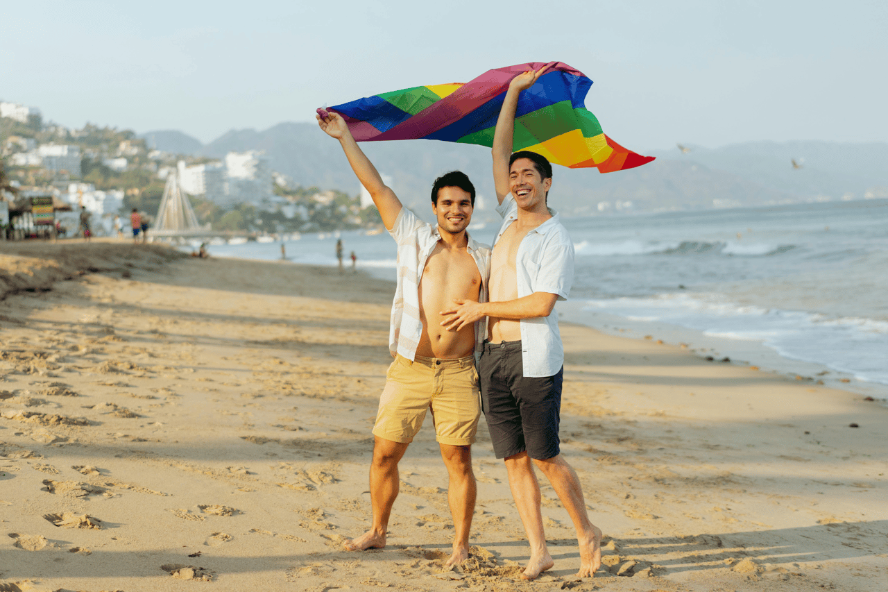 Puerto vallarta rainbow flag