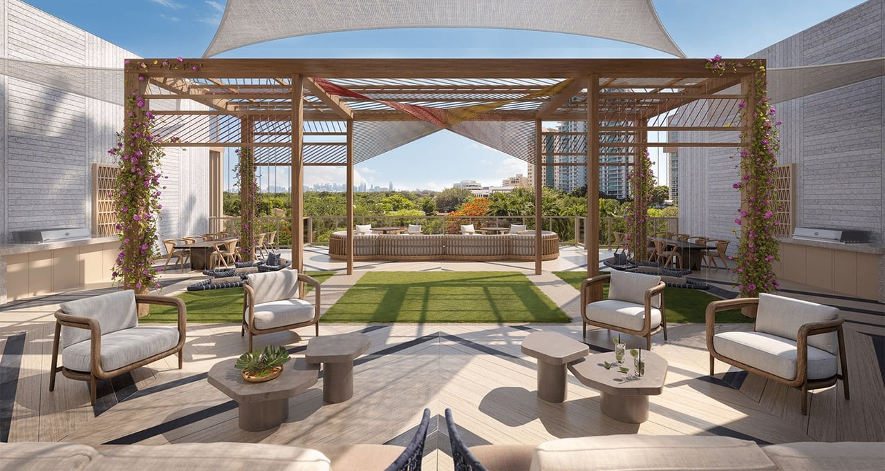 The Lincoln rooftop lounge rendering in Coconut Grove, Miami.
