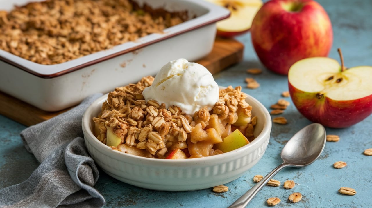 Cozy Fall Recipe: Warm Apple Crisp with Oat Crumble