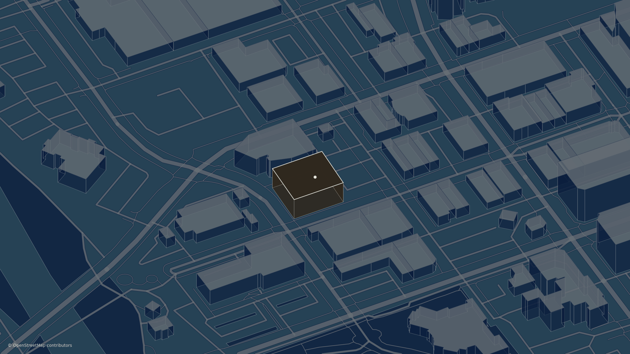 Map highlighting The Afton building among surrounding streets and buildings.