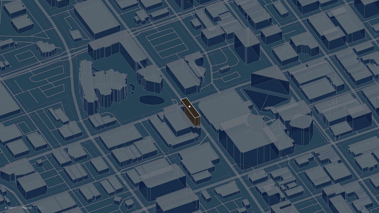Map highlighting Aspen Lofts among surrounding downtown buildings.
