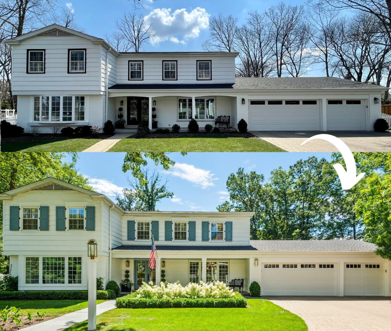 Before and after home renovation showing investment property value add improvement