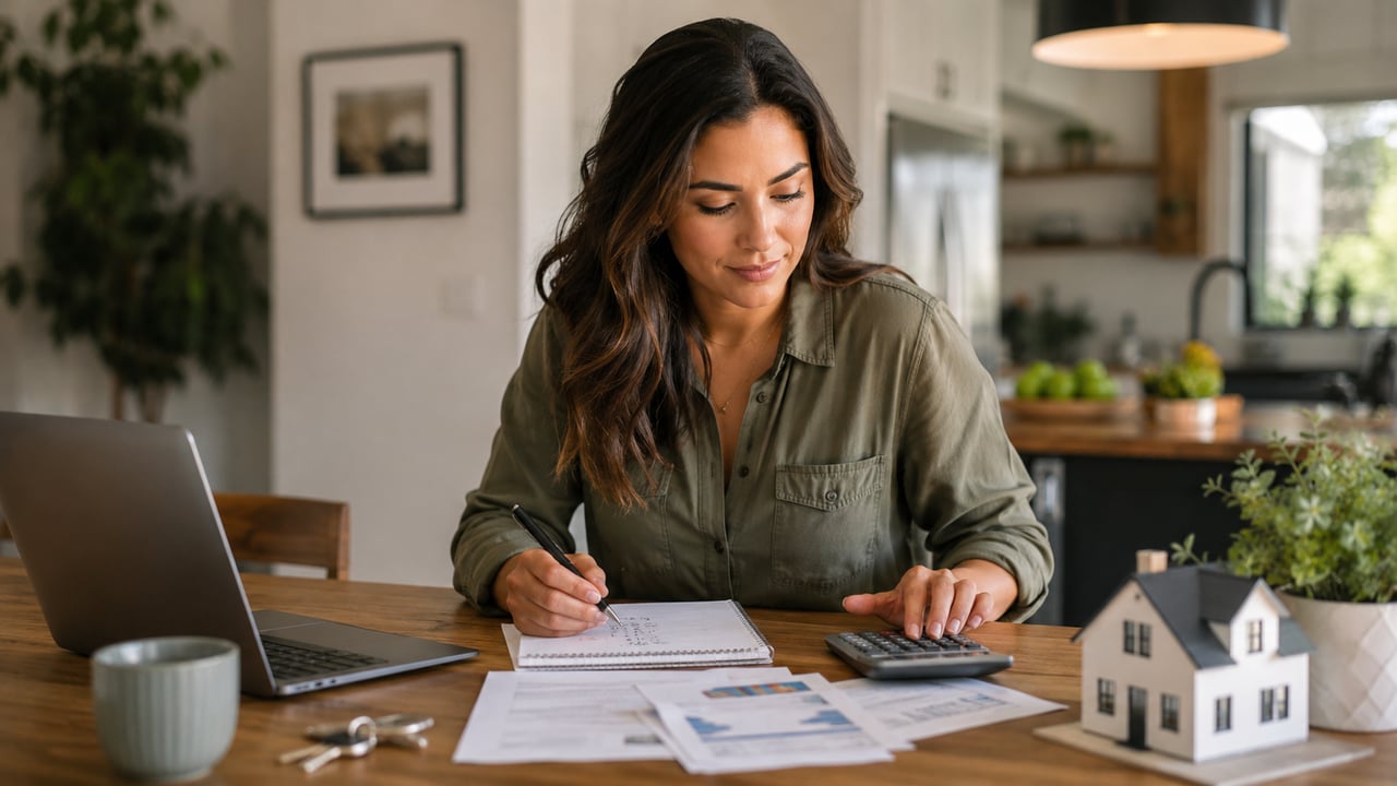 Woman calculating home costs