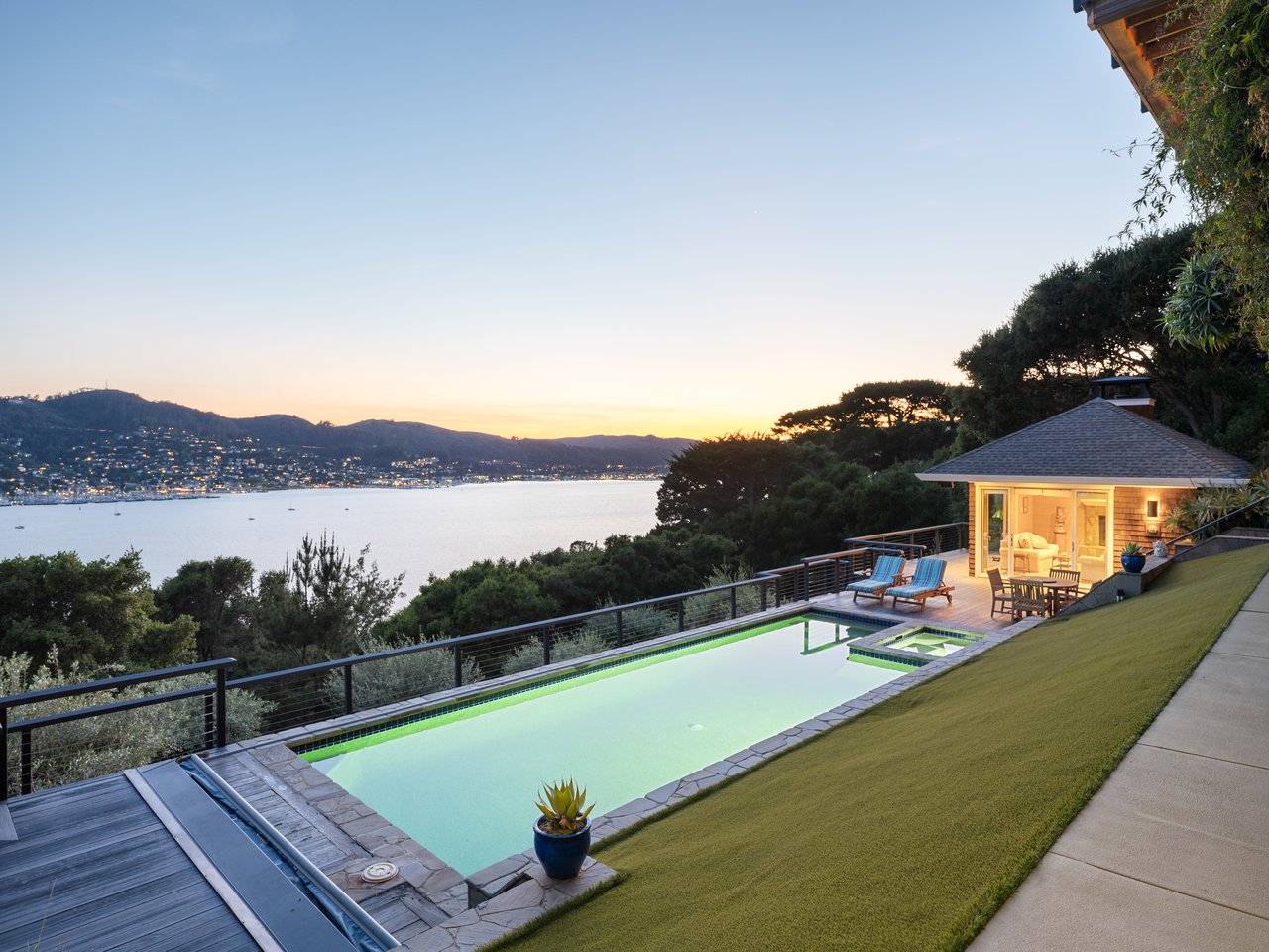Exceptional Setting with views spanning San Francisco, the Golden Gate Bridge, Sausalito, and across the bay