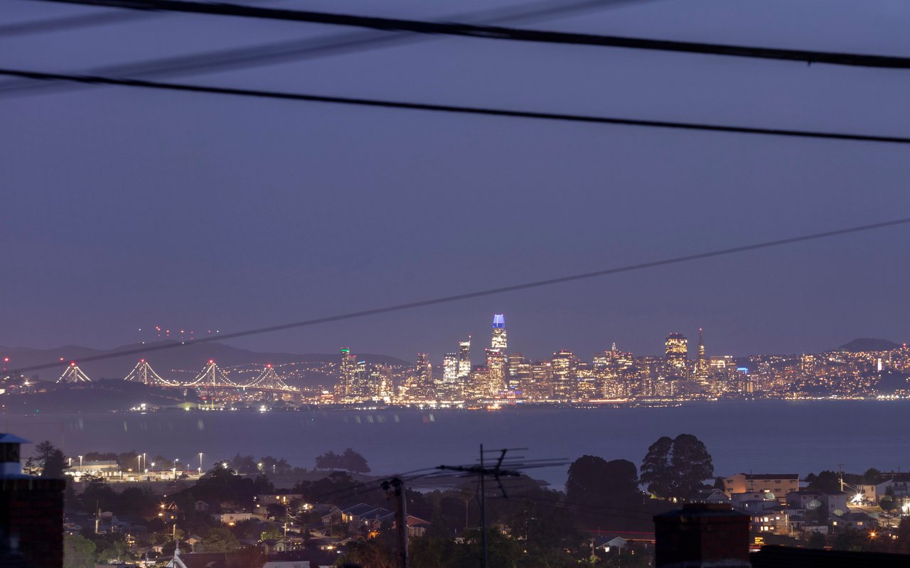 View of the SF Skyline from El Cerrito Hills home for sale