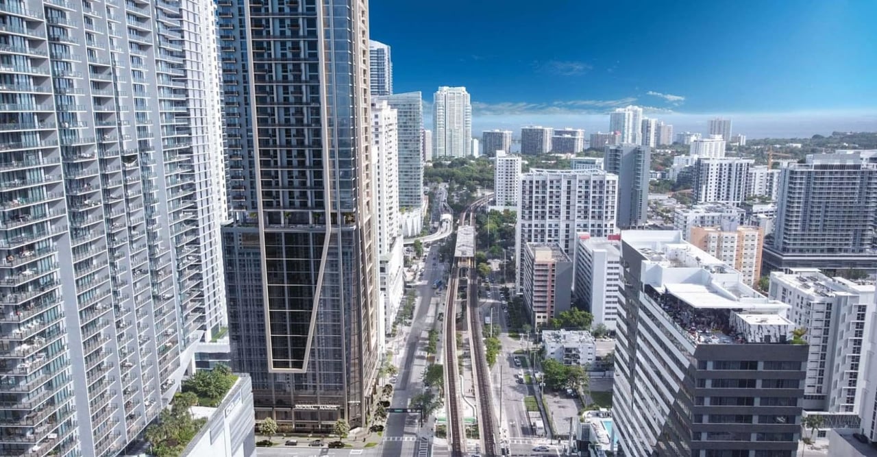 May 2025: Construction Financing Sign Posted at 61-Story Brickell Gateway Site
