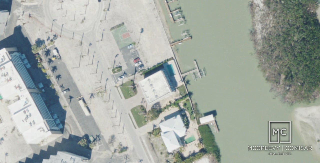Aerial view of Bayscape condominium, Bonita Beach, FL