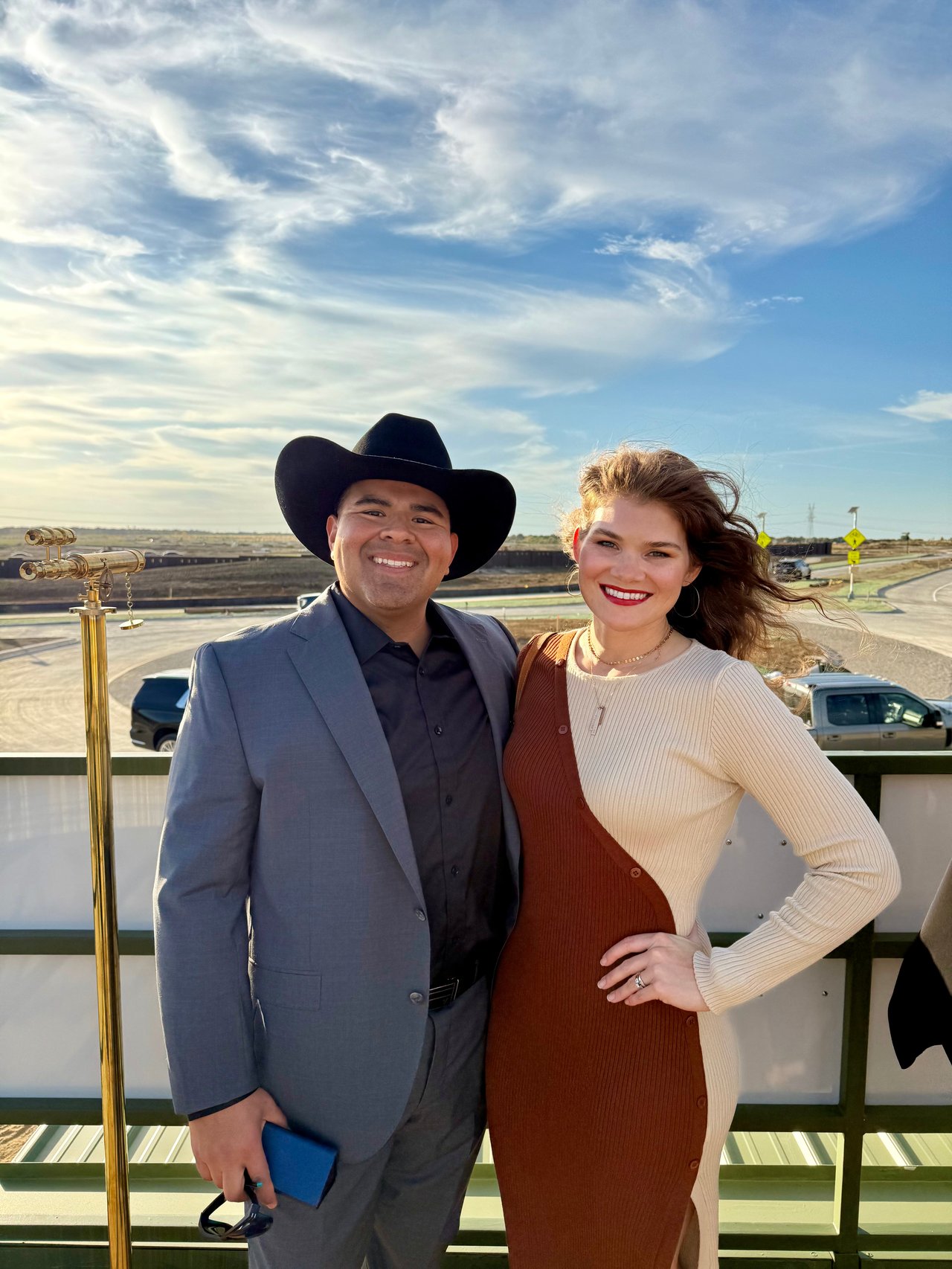 Edson and Paige Miranda at Landmark by Hillwood unveiling event in Denton, Texas - Miranda Realty Team secured first contract in Denton's $10 billion master-planned community