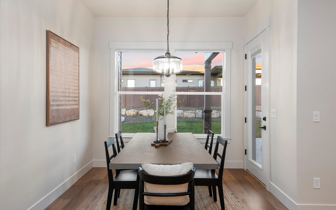 Dining area with door to the back patio