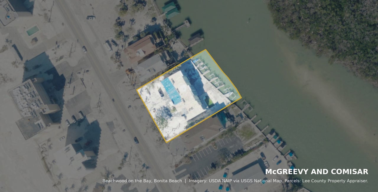 Aerial view of Beachwood on the Bay, Bonita Beach, FL