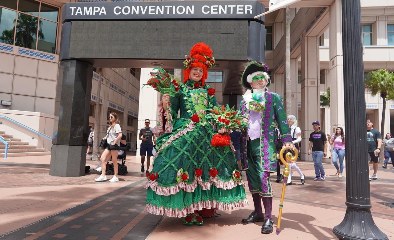 Colorful GeckoFest street festival and entertainment in Gulfport Florida