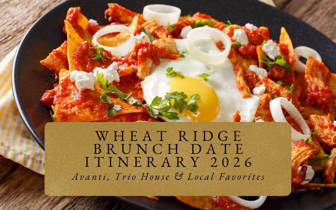 Vibrant chilaquiles with fried eggs and crema at Avanti Food & Beverage in Wheat Ridge, colorful plating.