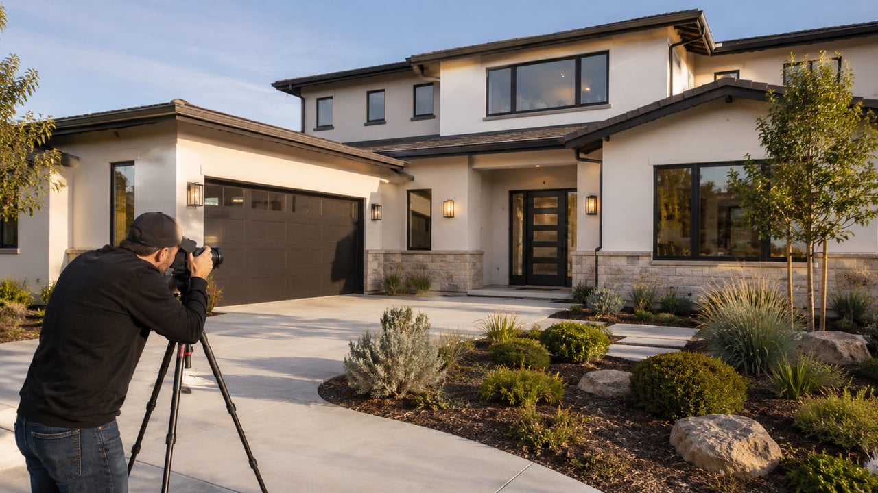 Photographer capturing a well-prepared San Luis Obispo County home for a real estate listing.
