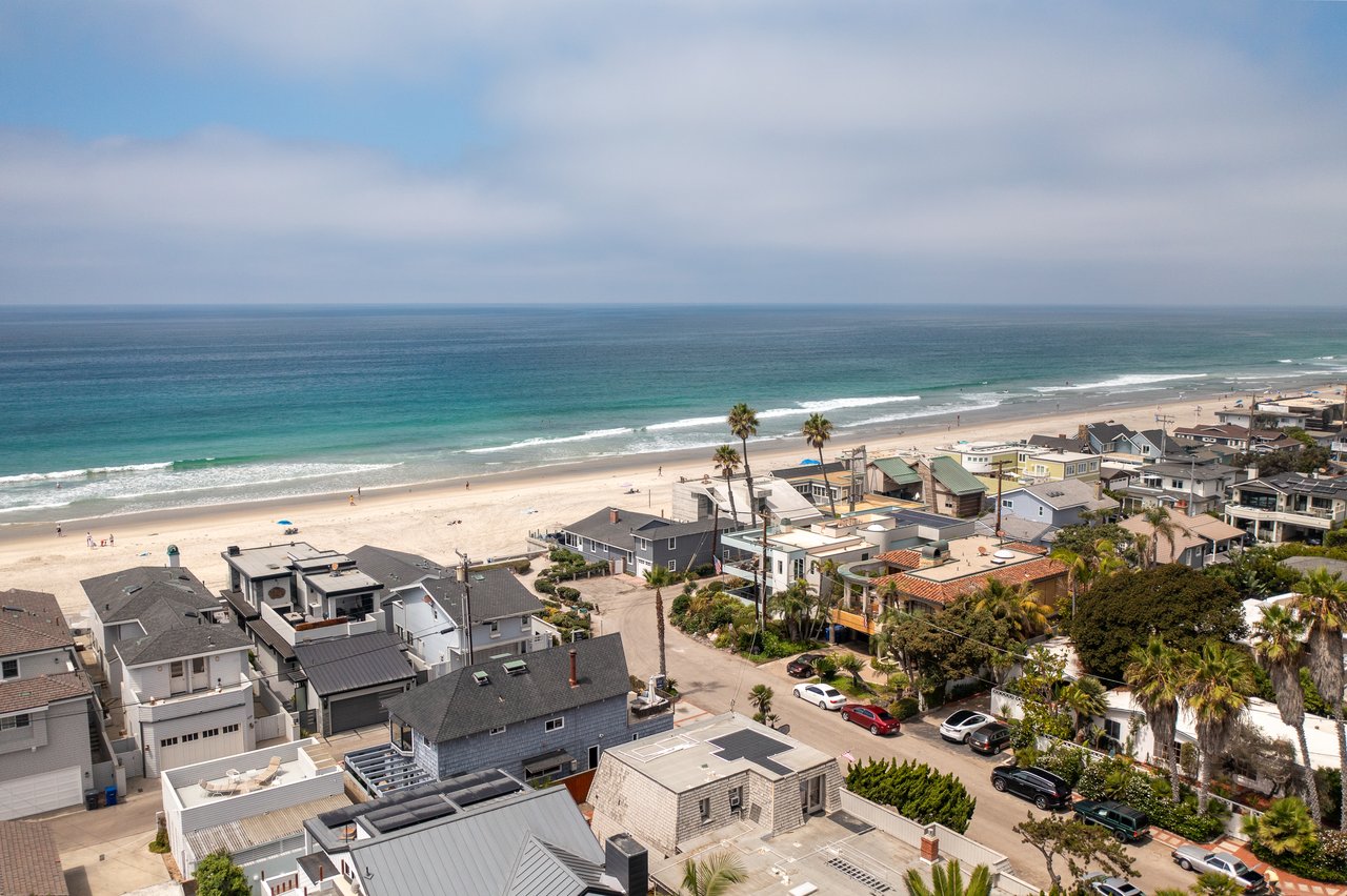 Aerial view-131 21st St Del Mar, ca-92014—coastal luxury home overlooking the Pacific, steps from the beach in Del Mar Beach Colony