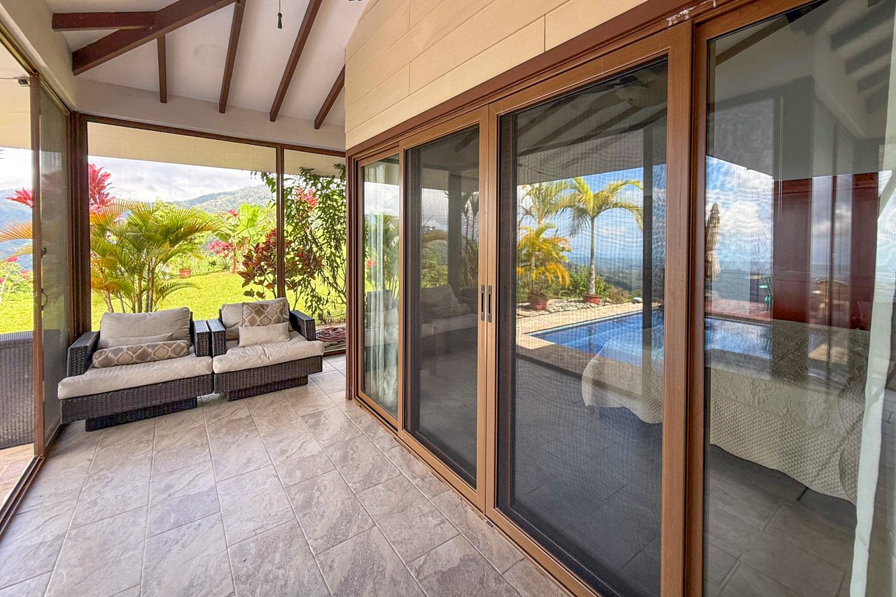 Ocean-View 3-Bedroom Home with 1-Bed Guesthouse, Pool & Spectacular Panoramic Views of Osa Peninsula in Balsar above Ciudad Cortés Costa Rica