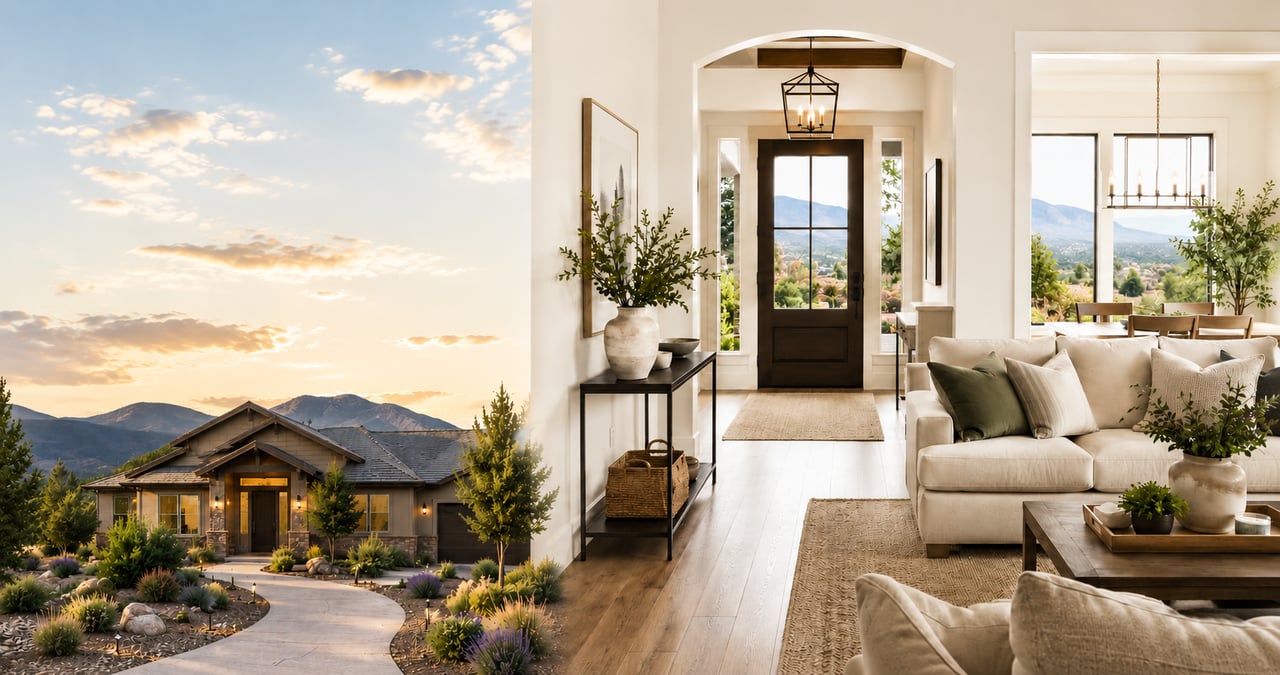 Staged Prescott Valley home prepared for sale with warm interiors and mountain views.