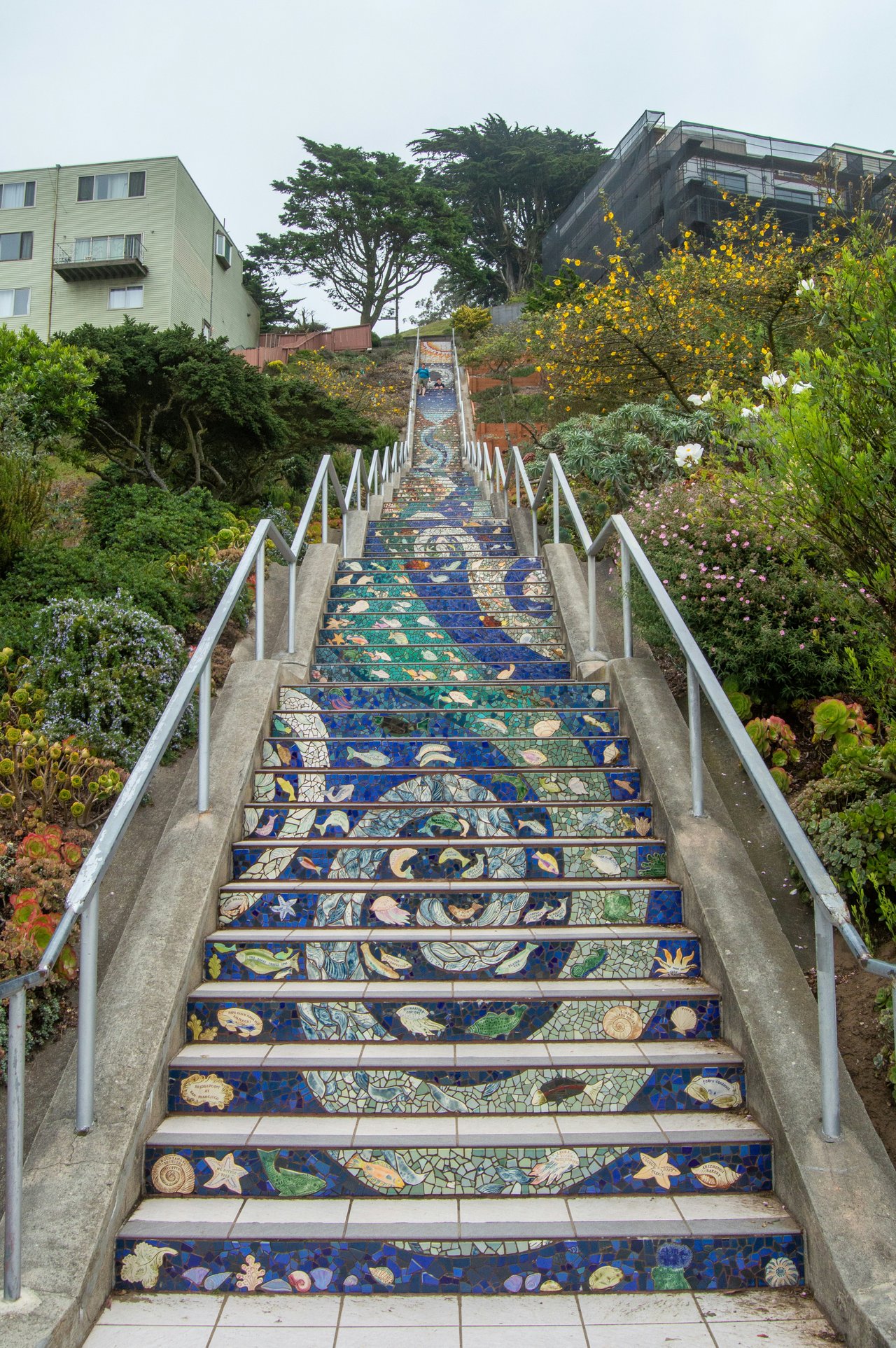 The 16th Avenue Tiled Steps, a mosaic-covered stairway in San Francisco's Golden Gate Heights