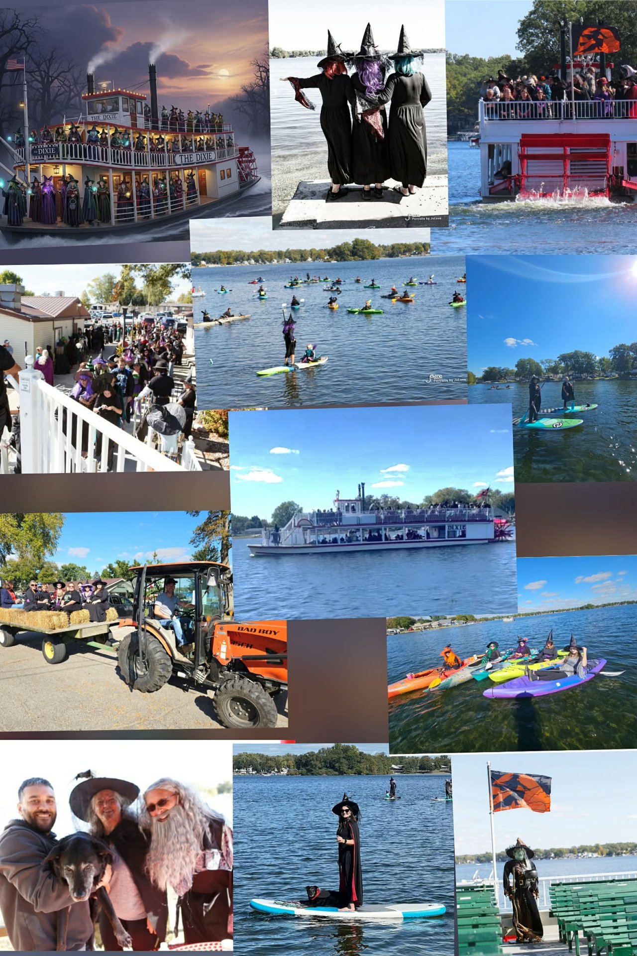Community Halloween celebration with costumed guests on the Dixie paddleboat, a parade, and lake activities.