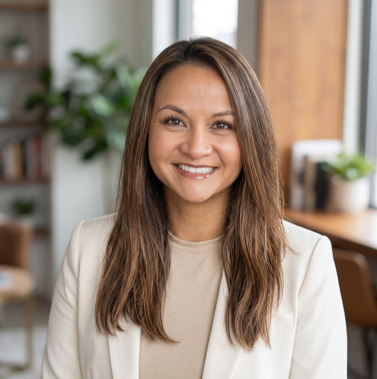 Rica Ruiz smiling in a professional real estate coach headshot