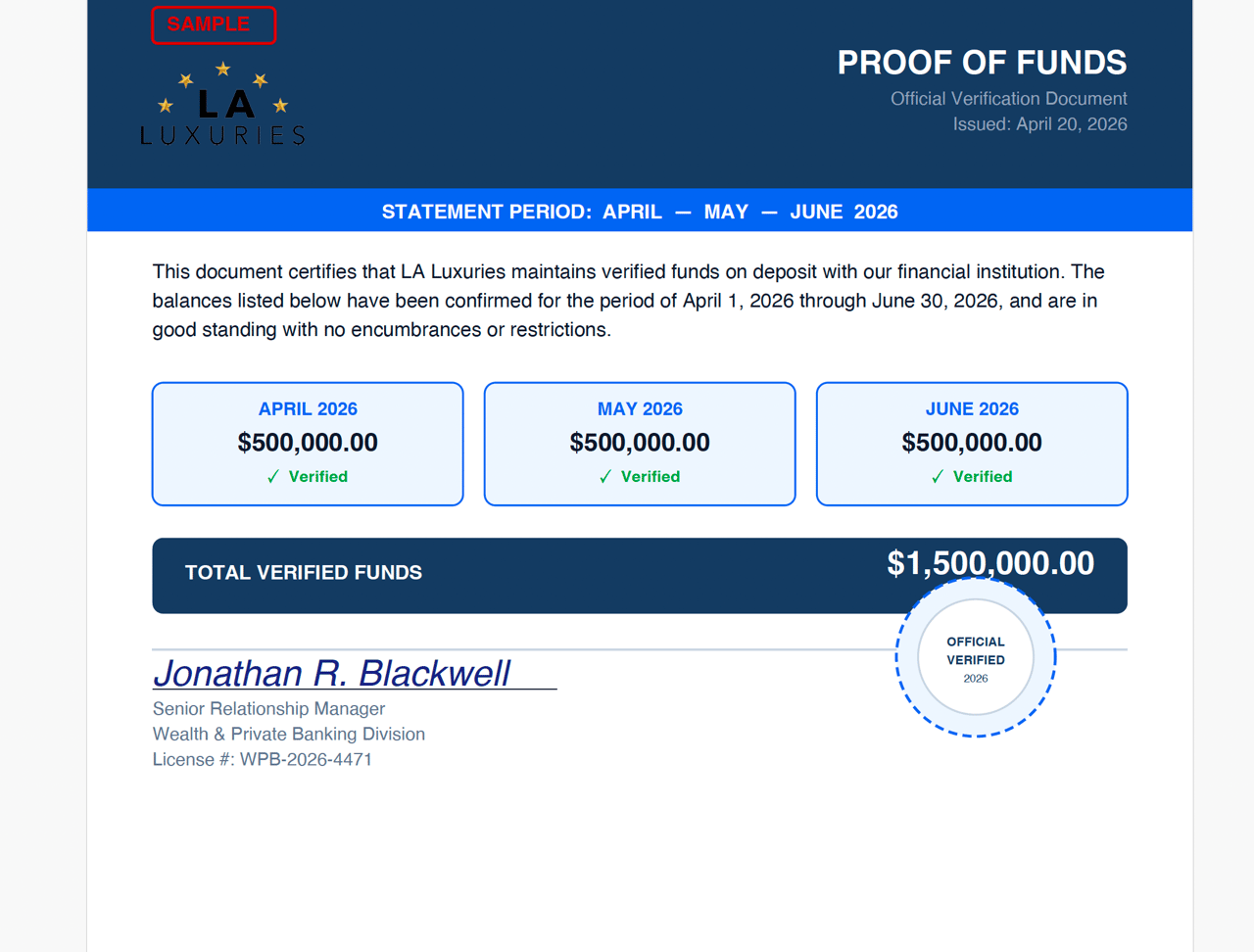 Proof of Funds