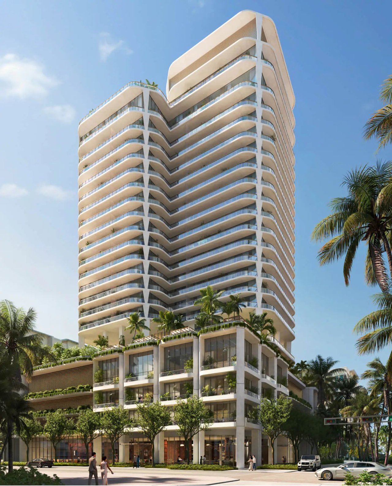 Tower Exterior rendering at Banyan Tree Residences in West Palm Beach.