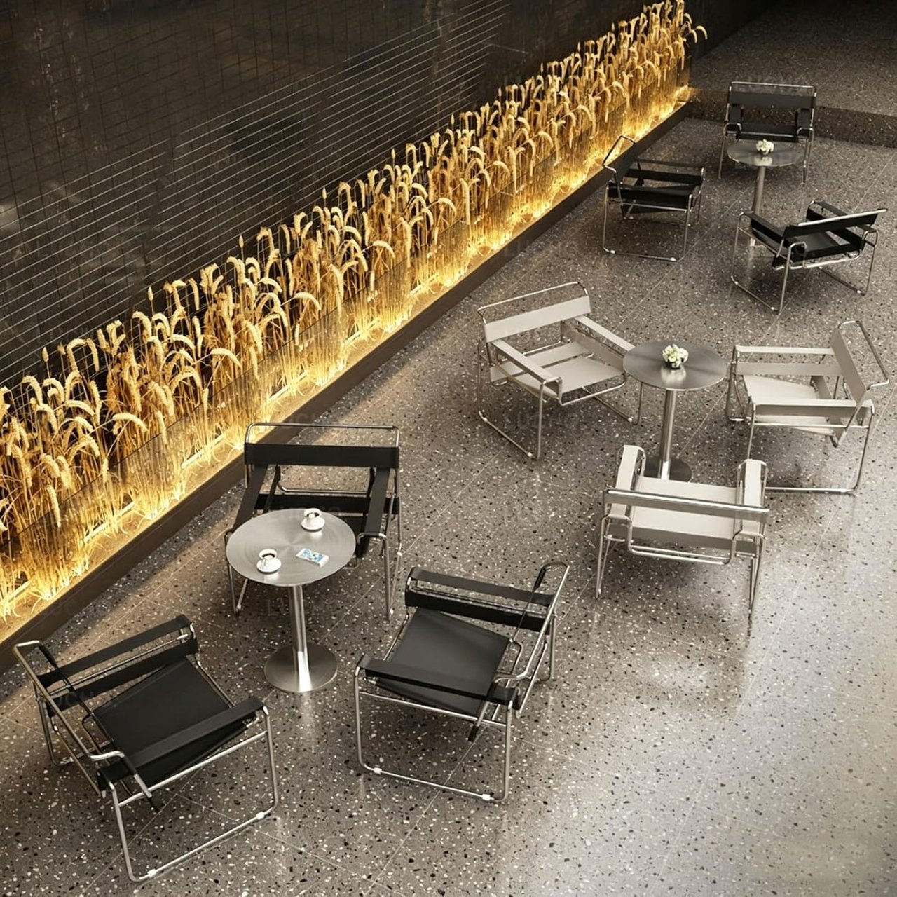 Modern Industrial Stainless Steel Bench